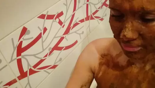 Brown wife - Dirty very deep blowjob with shit