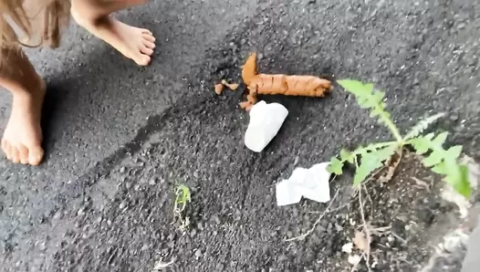 VeganLinda - Big morning Shit on public Street