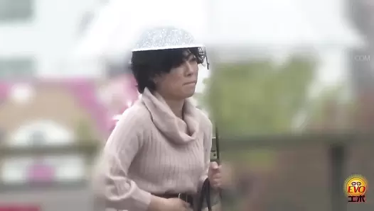 EE-556 03 Hidden camera: Japanese gals straddling a japanese style toilet and having diarrhea