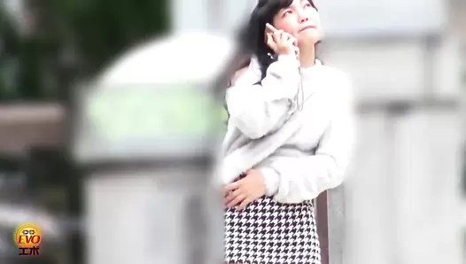 EE-556 01 Hidden camera: Japanese gals straddling a japanese style toilet and having diarrhea