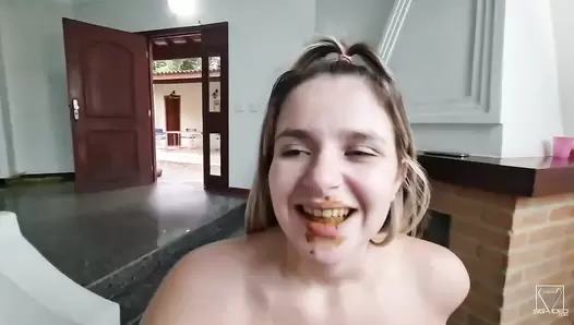 Scat Swallow Love Interracial - 2 Times Big Scat And Real Feeding