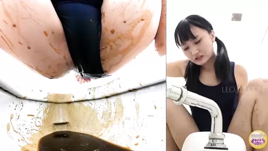 SL-334 6 Diarrhea apocalypse in school toilet. Girls in swimsuits making a mess! VOL. 2