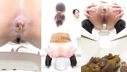SR064 06 Women spreading their assholes while pooping on toilet. Multiple viewing angles and stinky farts. VOL. 3