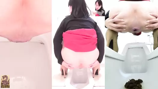 SR064 02 Women spreading their assholes while pooping on toilet. Multiple viewing angles and stinky farts. VOL. 3