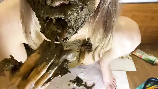 p00girl - Big pile of shit, dirty fisting, shit on face