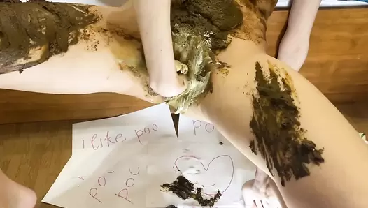 p00girl - Big pile of shit, dirty fisting, shit on face