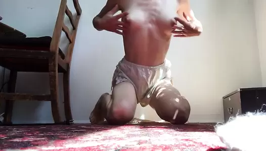 RosetteWilliams - Playing in French Knickers before dropping a 14 inch Snake