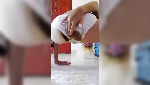 MissAnja - Blonde Shitting Huge Destroy Her Panty Smearing