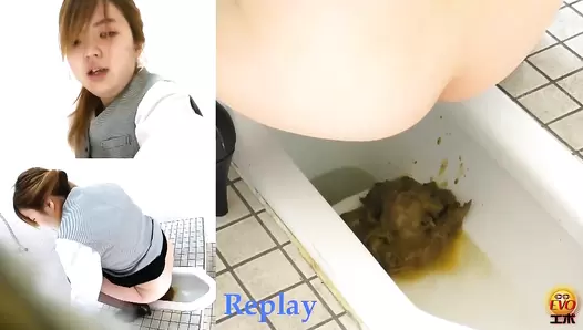 EE-590 04 Hidden video footage: OLs with stomach aches rushing to the toilet to release angry diarrhea stool