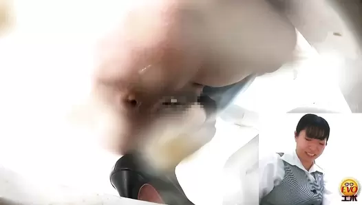EE-590 04 Hidden video footage: OLs with stomach aches rushing to the toilet to release angry diarrhea stool