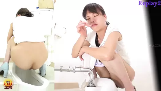 EE-527 05 The joy of excretion enhanced with anal stimulating action. Women’s erotic excretions on japanese style toilet.