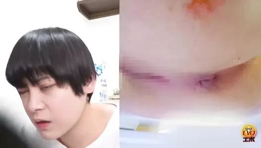 EE-579 04 Hidden camera caught obscene sounds in the toilet: girls spreading their asses to release farts with residual feces