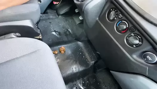 Devil Sophie (aka SteffiBlond) - Anal gear knob fuck until the sausage presses - Geil shit in the rental car