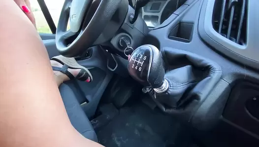 Devil Sophie (aka SteffiBlond) - Anal gear knob fuck until the sausage presses - Geil shit in the rental car
