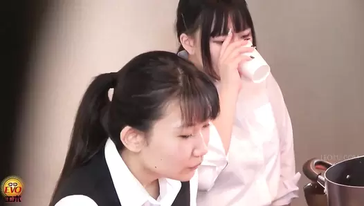 EE-576 02 Hidden video footage: group of girls who ate too much rushing to the toilet. Miserable diarrhea party!