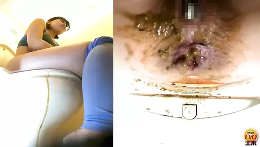 EE-575 02 Hidden video footage: girls leaking farts and poop during physical excersises