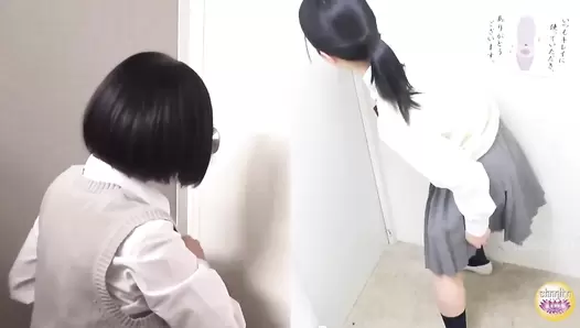 SL-513 03 Female student’s enema troubles in the school’s toilet. Liquid stool mercilessly pops out and scatters on the floor.