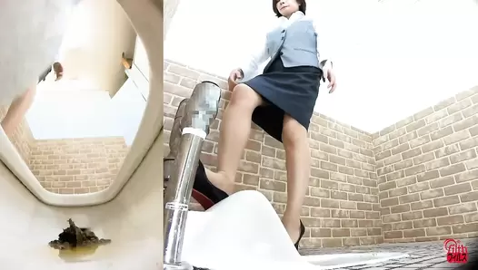 FF-452 01 Strong smell! Almost fainting in agony! Toilet voyeur: OL’s poop that does not flush