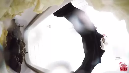 FF-167 02 Office Toilet Tank Clogged And Overfilled With Poo