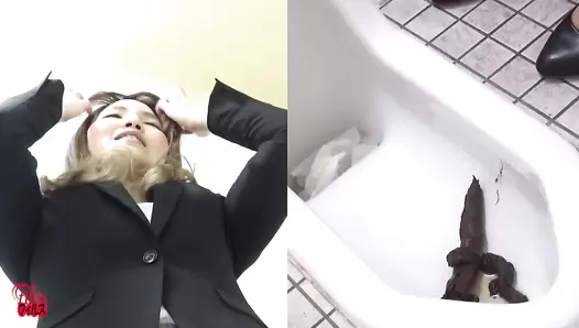 FF-541 04 New female employees leaking imminent and shameful farts before defecation