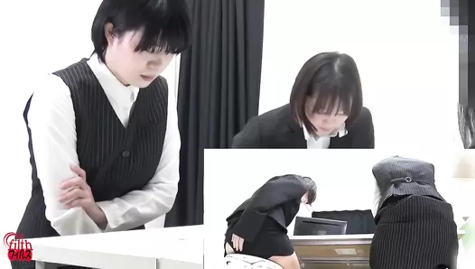 FF-541 02 New female employees leaking imminent and shameful farts before defecation