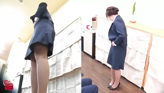 FF-541 01 New female employees leaking imminent and shameful farts before defecation
