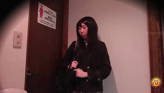 EE-562 03 Full of shame schoolgirls farting in the line to the toilet and leaking a little bit of poop