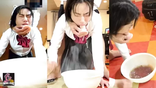 PGFD-077 01 Japanese girls eating, puking and masturbating in own vomit