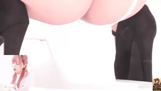 SR066 03 Panties to the side! Women with beautiful buttocks wearing T-back underwear, farting and pooping. Multi view toilet voyeur