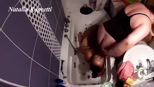 Natalia Kapretti - Dirty enema games in shower after scat party