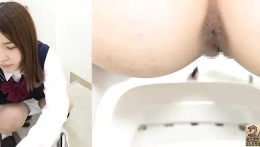 SR065 01 Stool flatulence: constipated schoolgirls farting and pooping on toilet. VOL. 2