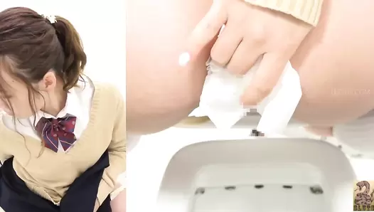 SR065 01 Stool flatulence: constipated schoolgirls farting and pooping on toilet. VOL. 2