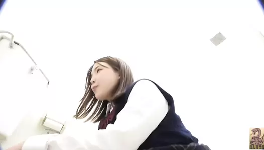 SR065 01 Stool flatulence: constipated schoolgirls farting and pooping on toilet. VOL. 2