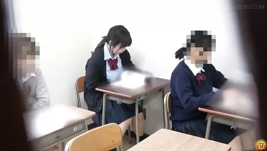 EE-564 06 School girls suffering from abdominal pain during a day, defecating until their stool becomes water