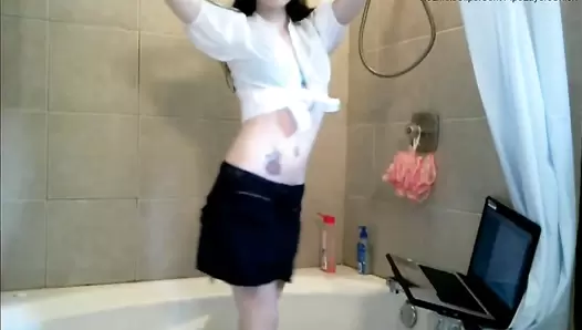 Amateur cute girl scat smearing