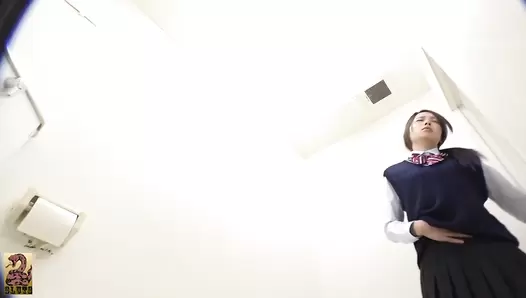 SR053 04 Stool flatulence - constipated schoolgirls farting and pooping on toilet