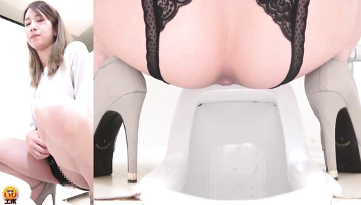 EE-786 02 Hidden camera footage of sexy poop from OLs in lewd underwear.
