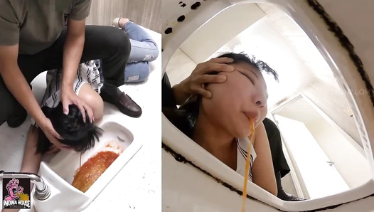 PGFD-099 02 Drunk woman, fingered deep in her throat and vomited violently.