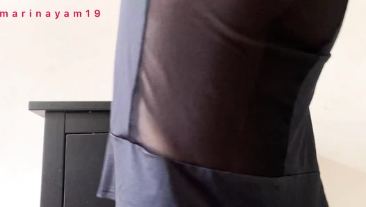 Marinayam19 - Packing while in see through dress