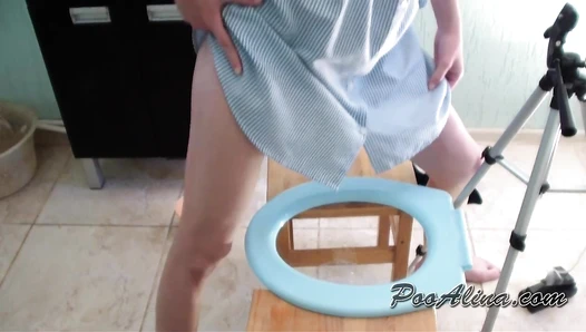 suppkakiem - Alina pooping in mouth of a toilet slave with shit and diarrhea with a fart