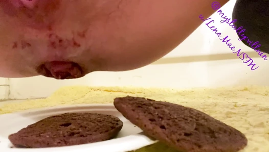LenaMaek - Making Chocolate Frosting(Long)- LOTs of Straining/Prolapsing!