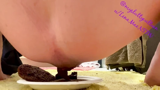 LenaMaek - Making Chocolate Frosting(Long)- LOTs of Straining/Prolapsing!