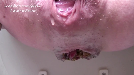 AutumnYoung - 2 HUGE Creamy Shits & MASTURBATE