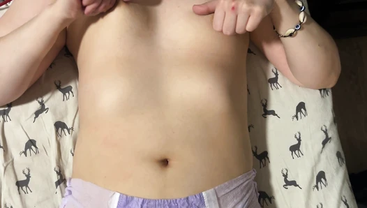 AmatureScatCouple - Hot Blond Poops Diapers Smears and jerks dirty dildo.