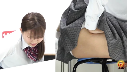 EE-795 05 A true story of high school girls diarrhea: loose feces staining innocent panties!