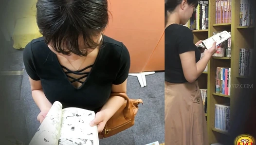 EE-799 05 Hidden camera footage of defecation in a bookstore: womens sudden urge to poop.