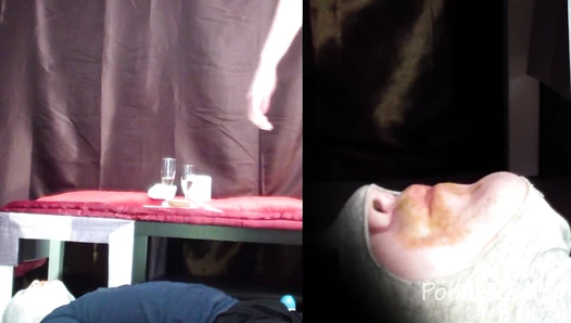 MilanaSmelly - 2 mistresses tore my mouth and crapped into it