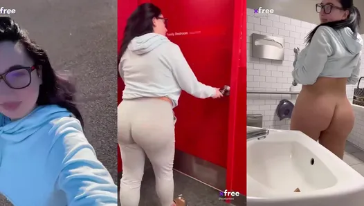 Crazy girl go to the store toilet and shitting in sink - @scatbarbies's, Amateur Collection, 