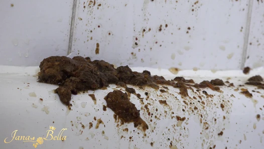 JanaBella - Closeup Shower Wall Enema Shit and Piss