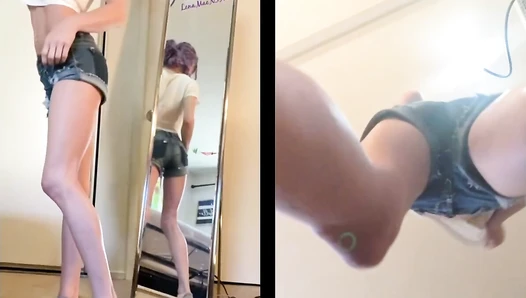 LenaMaek - PantyPooping Mirror Masturbation (2 Camera Angles!)